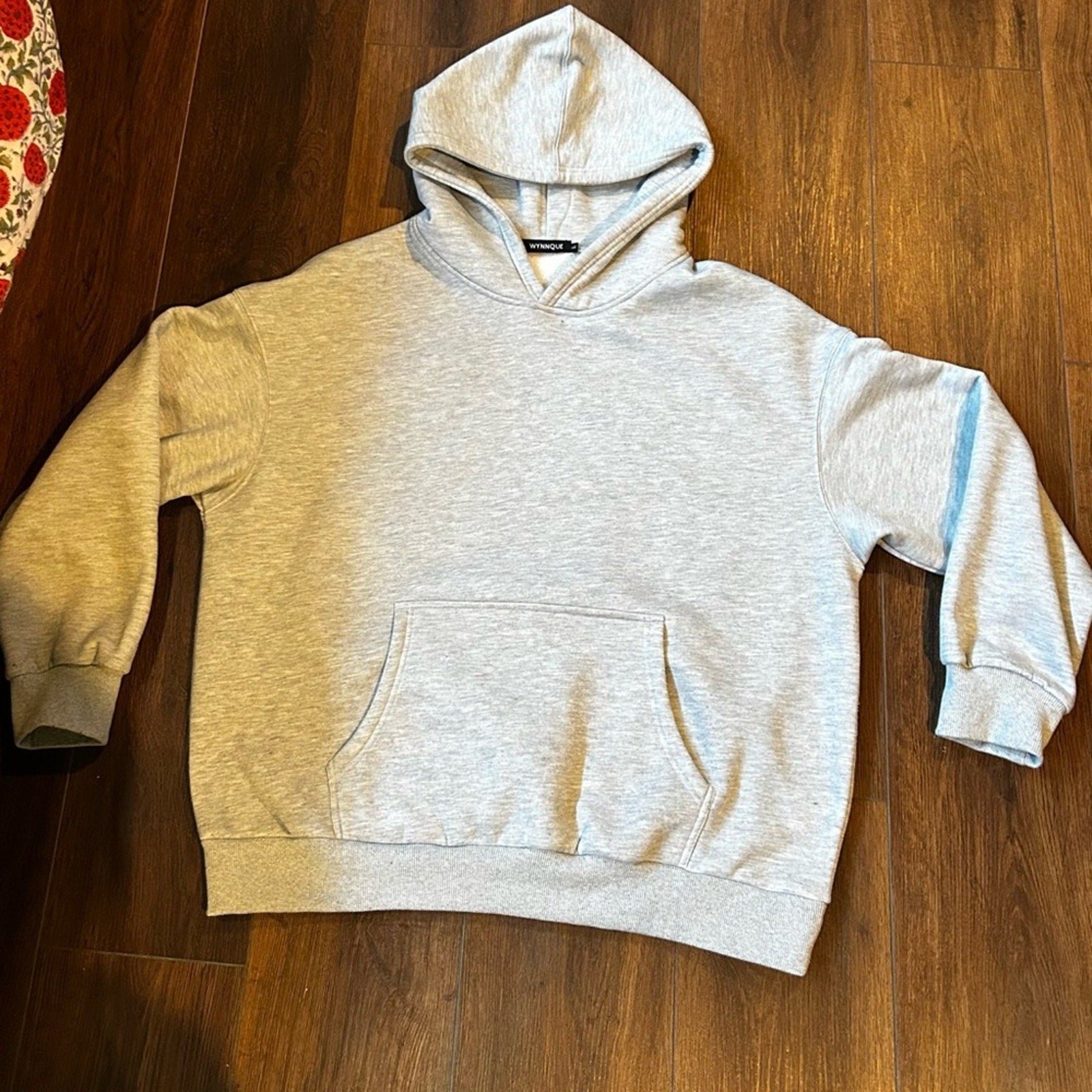 Light Gray Oversized Hooded Sweatshirt Unisex Hoodie XL with Front Pocket