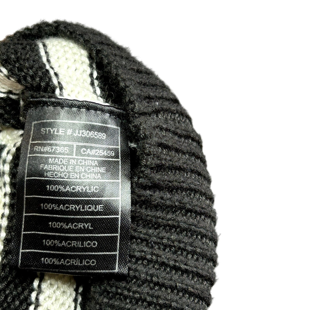 Jack by BB Dakota Black White Striped M Knit Sweater Preppy Ruffle Trim Coquette