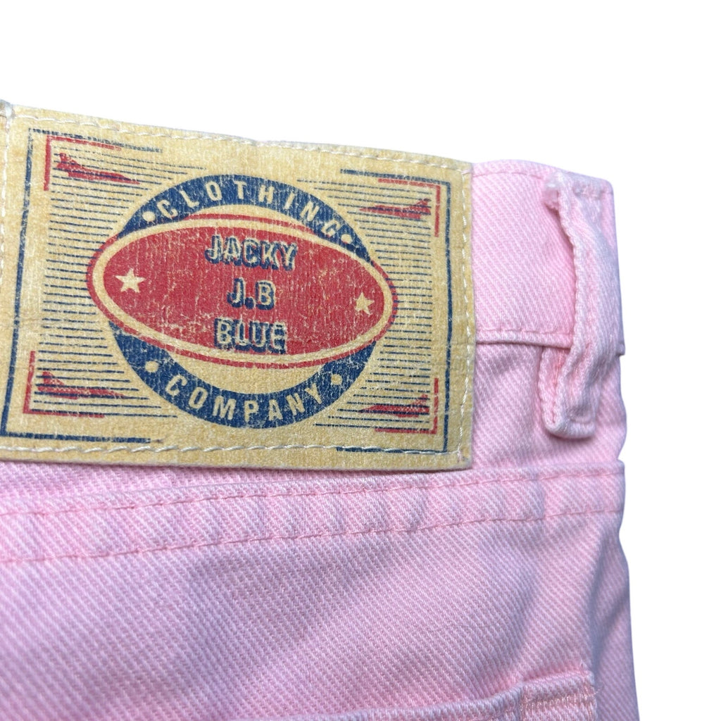 VTG 90s J.B. Blue High Waist Cropped Denim Jeans Pink Size 6/8 Tapered Y2K