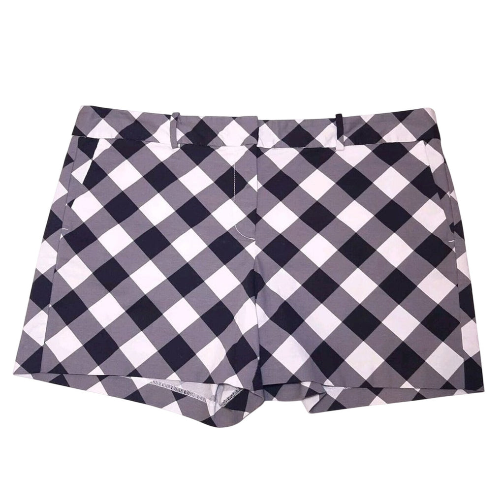 Ann Taylor Factory Black White Gingham Shorts Plus Size 16 Cotton Like New