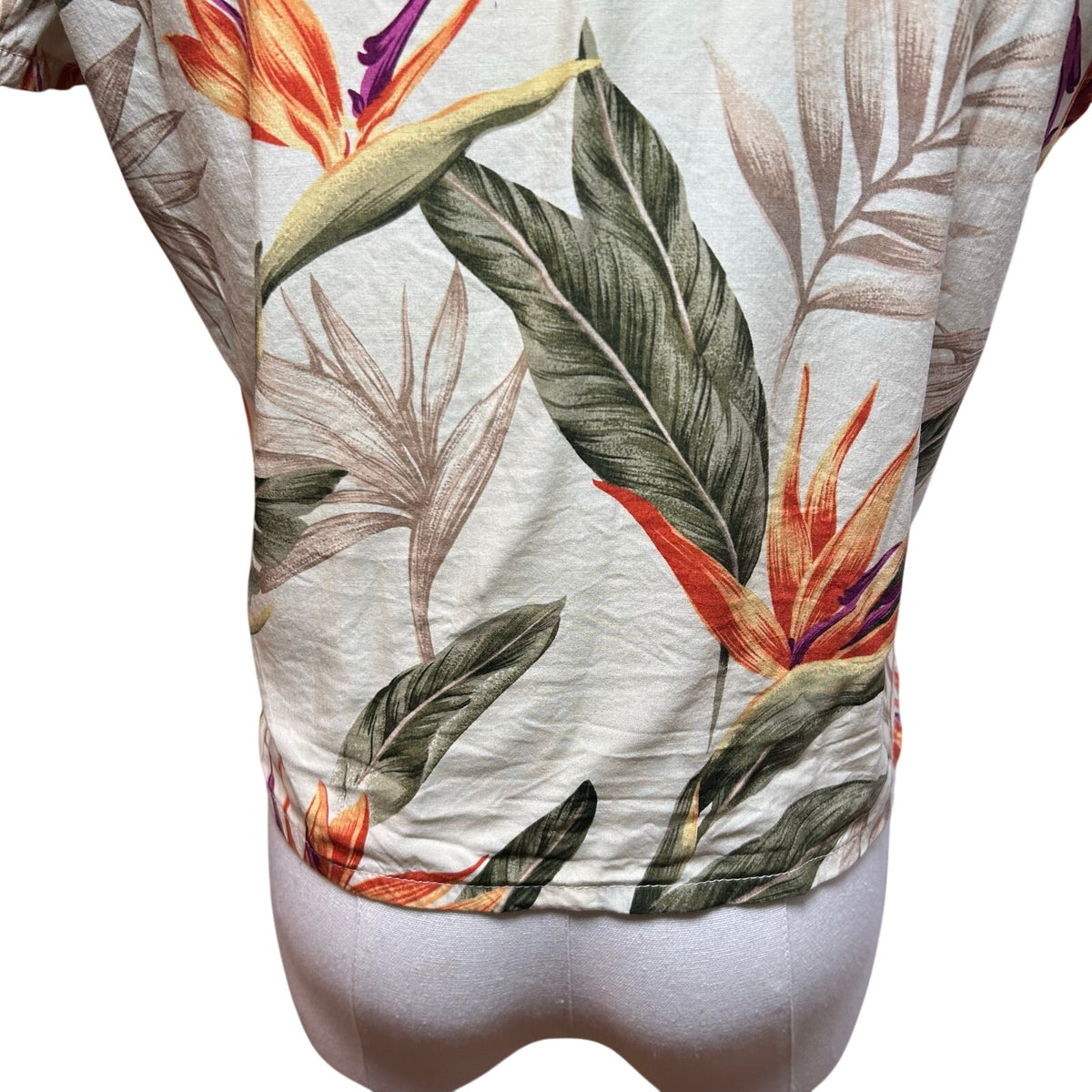 VTG Paradise Found Bird of Paradise Rayon Crop Top Made in Hawaii XS