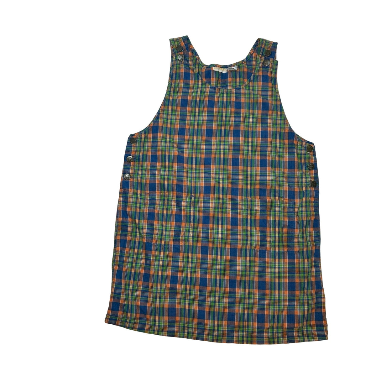VTG 90s Hunters Run 8 Plaid Sleeveless Jumper Mini Dress Grunge Preppy Indie