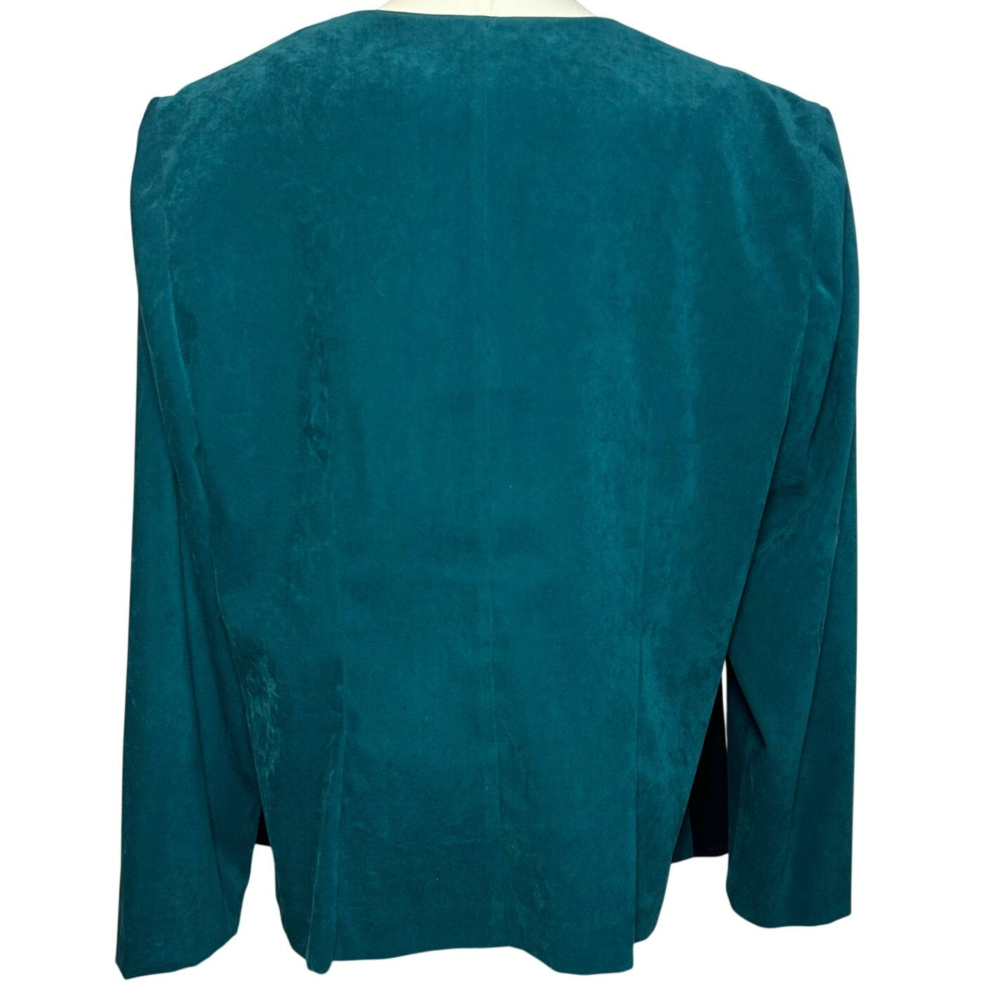 VTG Olivia Rose Colorblock Jacket Teal Black 16W Y2K Moto Suede Zip Whimsygoth