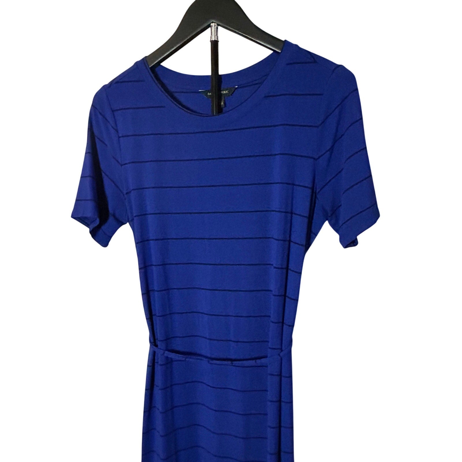 Banana Republic Striped Knit Maxi Dress Mountain Blue Small Coastal Minimalist