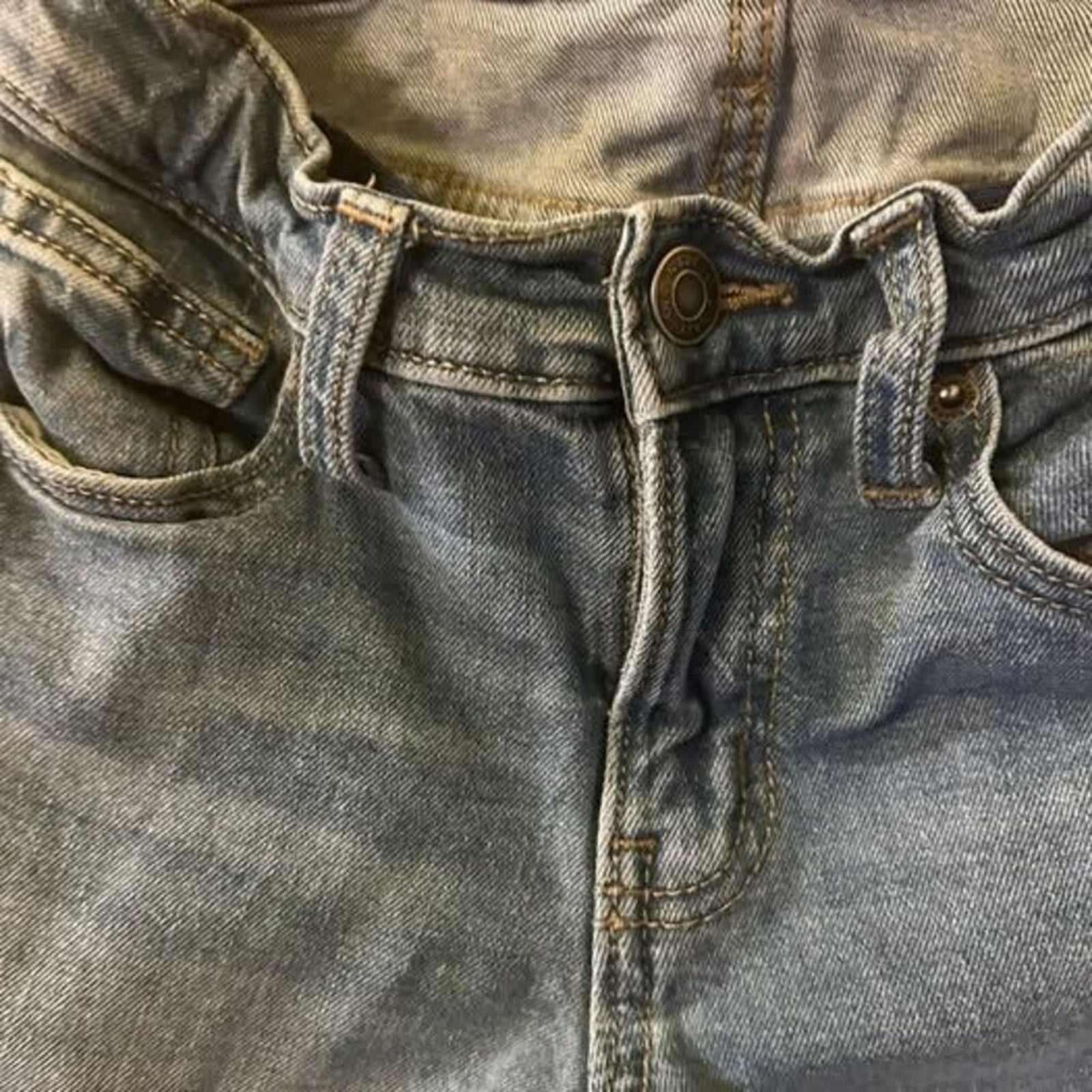 Old Navy Boys Size 7 Slim Tapered Jeans Adj Waist Med Wash Basics Casual Utility
