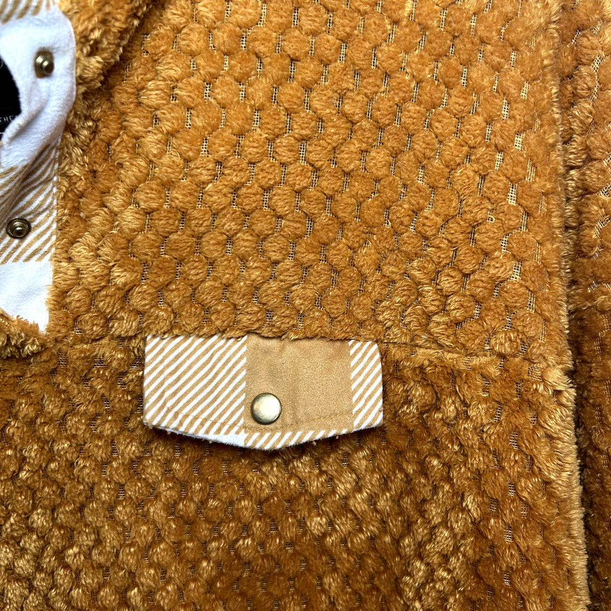 Simply Southern M Orange White Fleece Quarter Snap Henley Pullover Cozy Popcorn