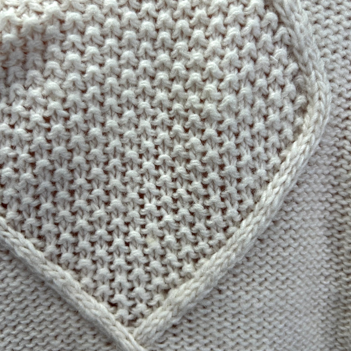 SugarLips M White Knit Fair Isle Fringe Fisherman Sweater Boho Chic Cottage
