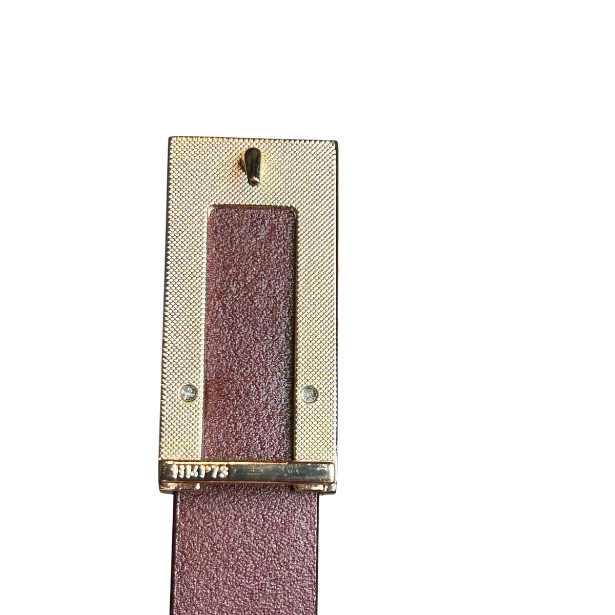 VTG Red Brown Adjustable Leather Belt Brass Buckle Minimalist Retro Western Boho