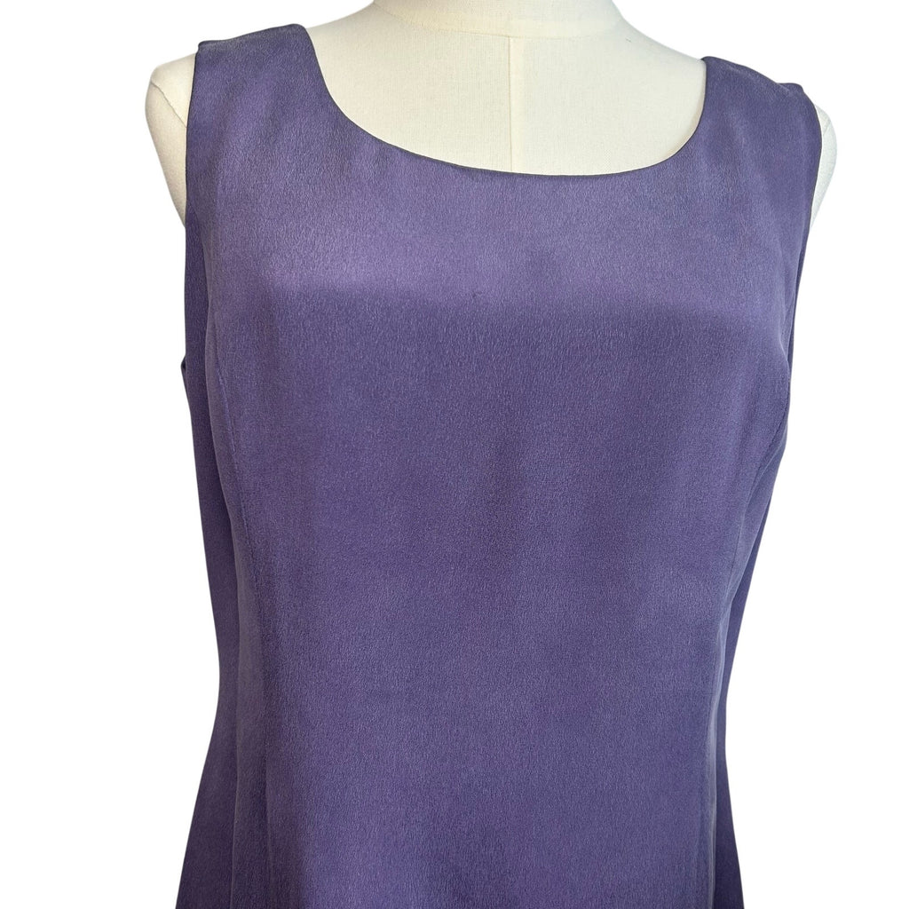 YL Yansi Fugel Purple Matte Crepe Column Maxi Dress Size 12 90s Minimalist Y2K