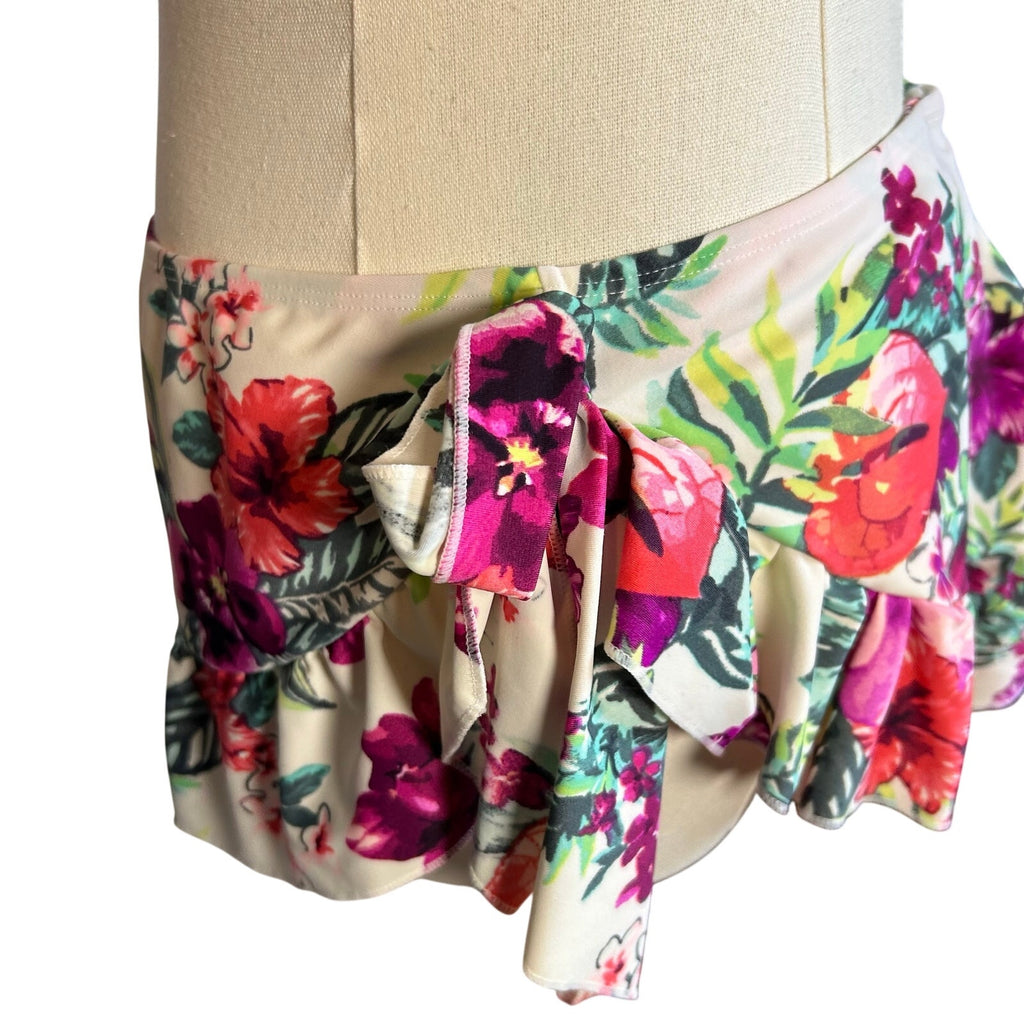 Smart & Sexy Swim Pink Tankini Top 36C & Skirted Briefs Set L Coquette Retro Y2K