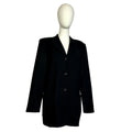 VTG 80s Worthington Black Wool Blazer M Preppy Dark Academia Retro Grunge Boss