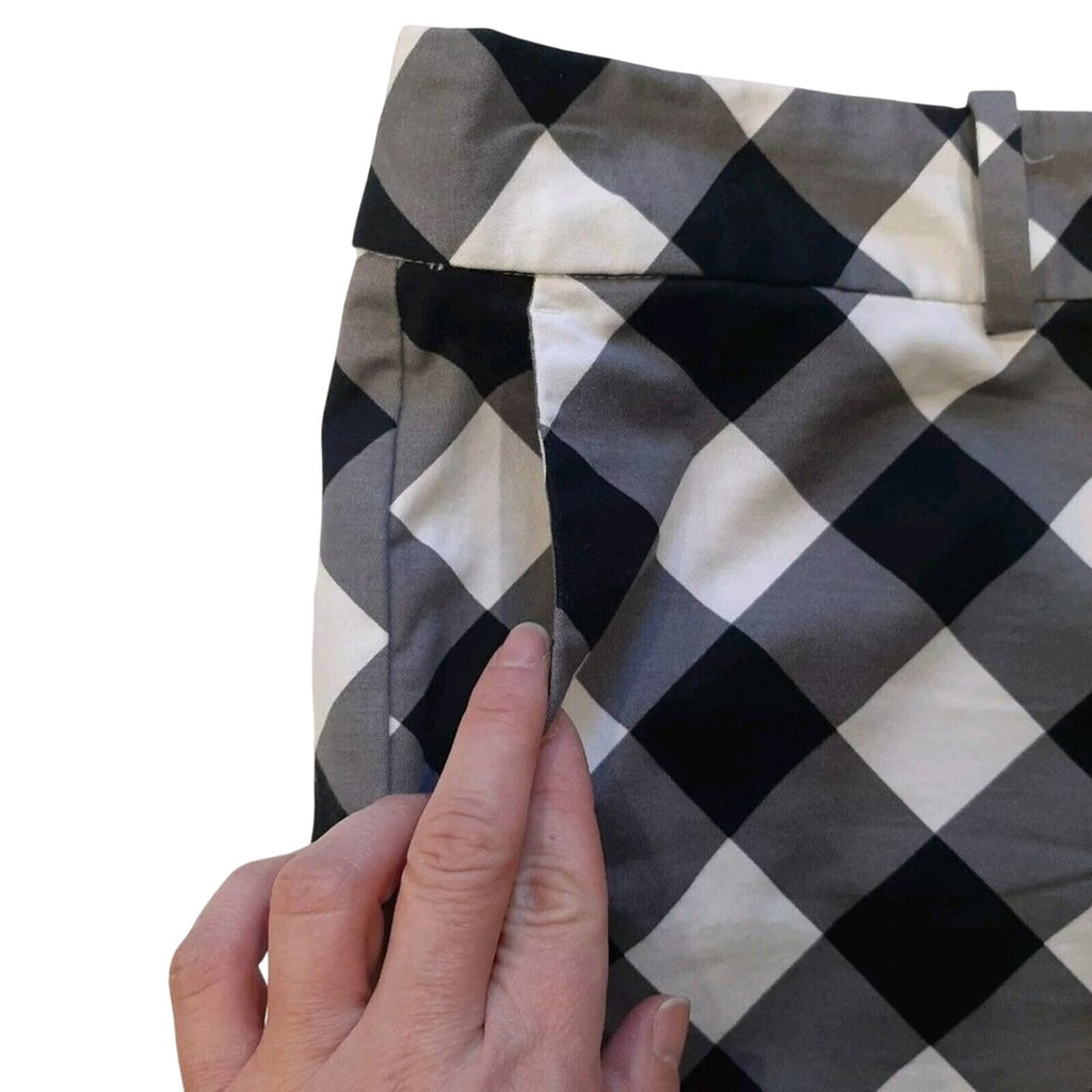 Ann Taylor Factory Black White Gingham Shorts Plus Size 16 Cotton Like New