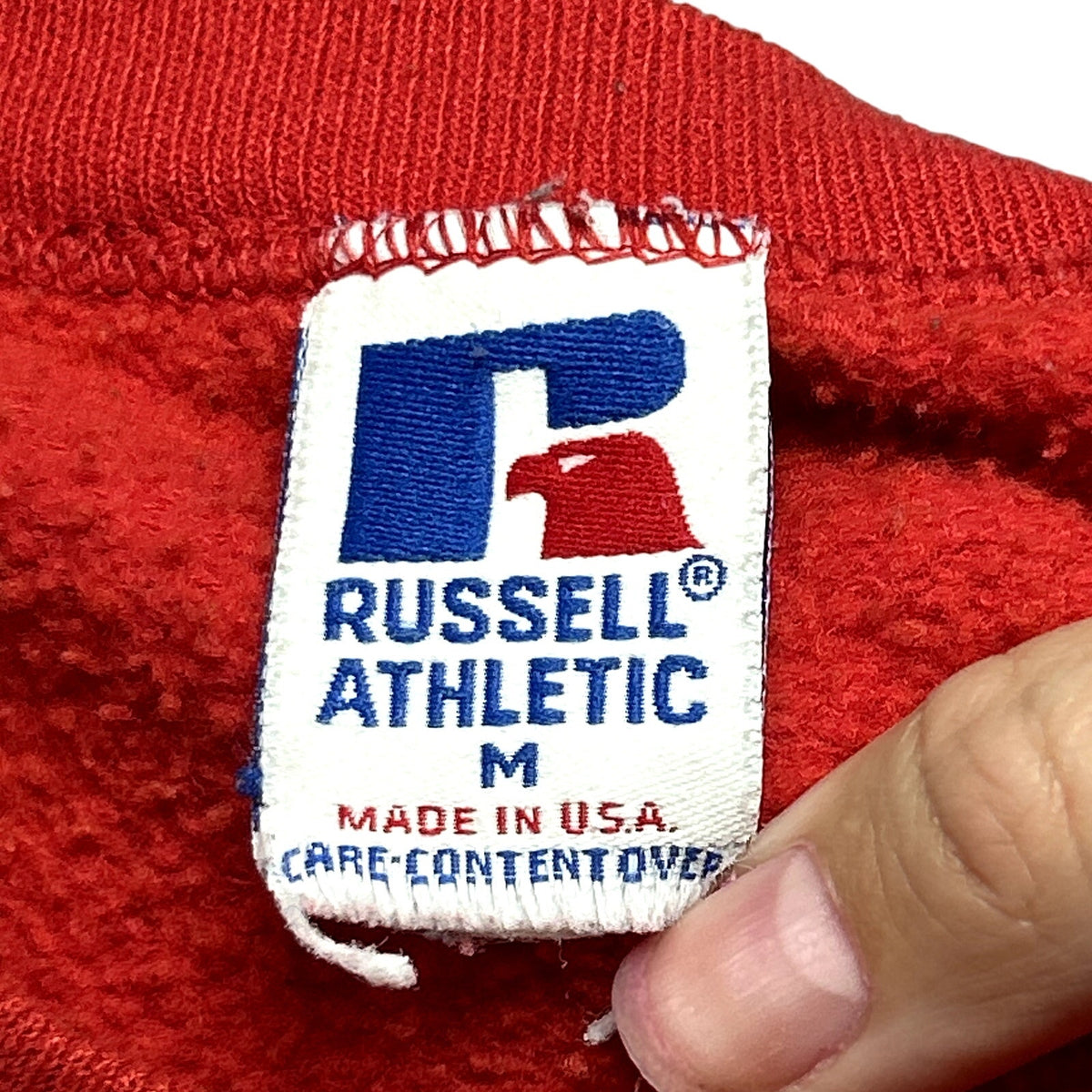 VTG 90s Russell Athletic M Red Fleece Crewneck Sweatshirt USA Gorpcore Utility