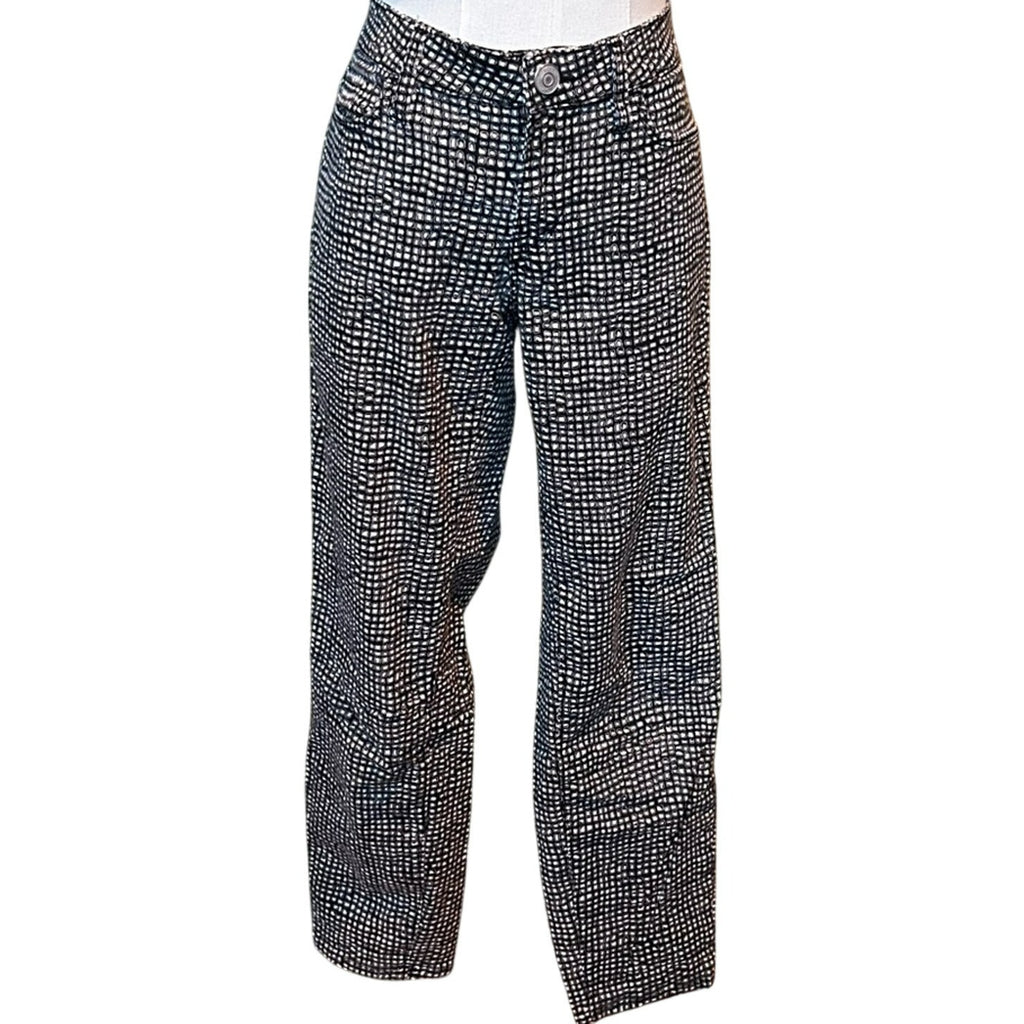 Ann Taylor Loft Black and White Geometric Print Skinny Ankle Pants Size 6