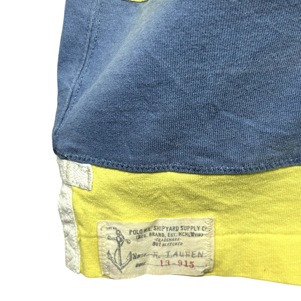 VTG 90s Polo Ralph Lauren XL Yellow Blue Striped RLPC Sailing Club Polo Shirt