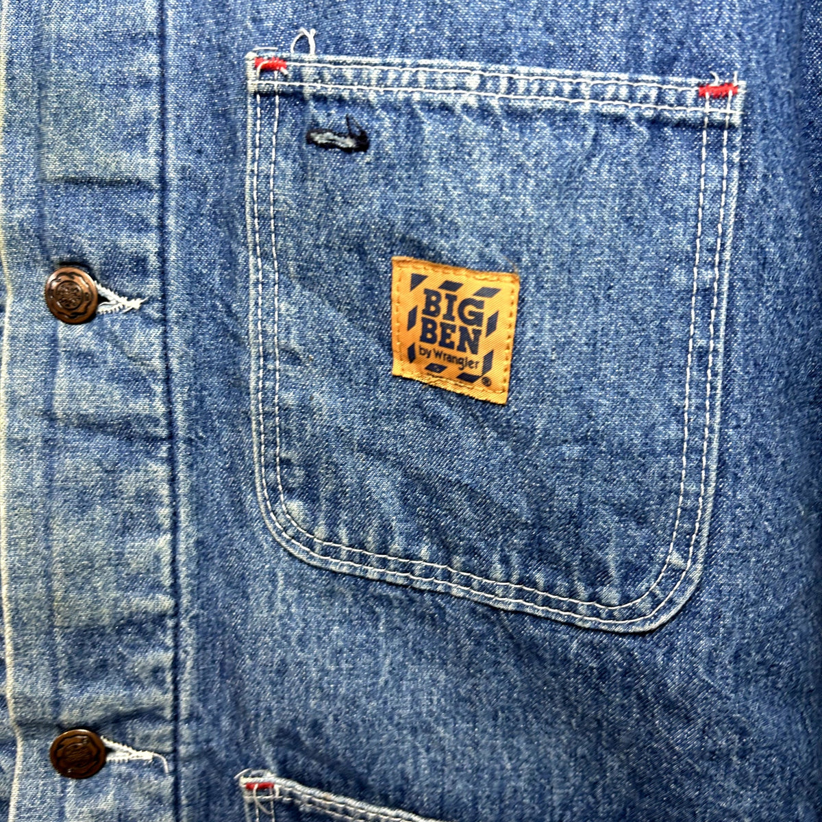 VTG 70s Big Ben Wrangler 36 Blanket Lined Denim Jacket Hand Painted Cow Art Barn