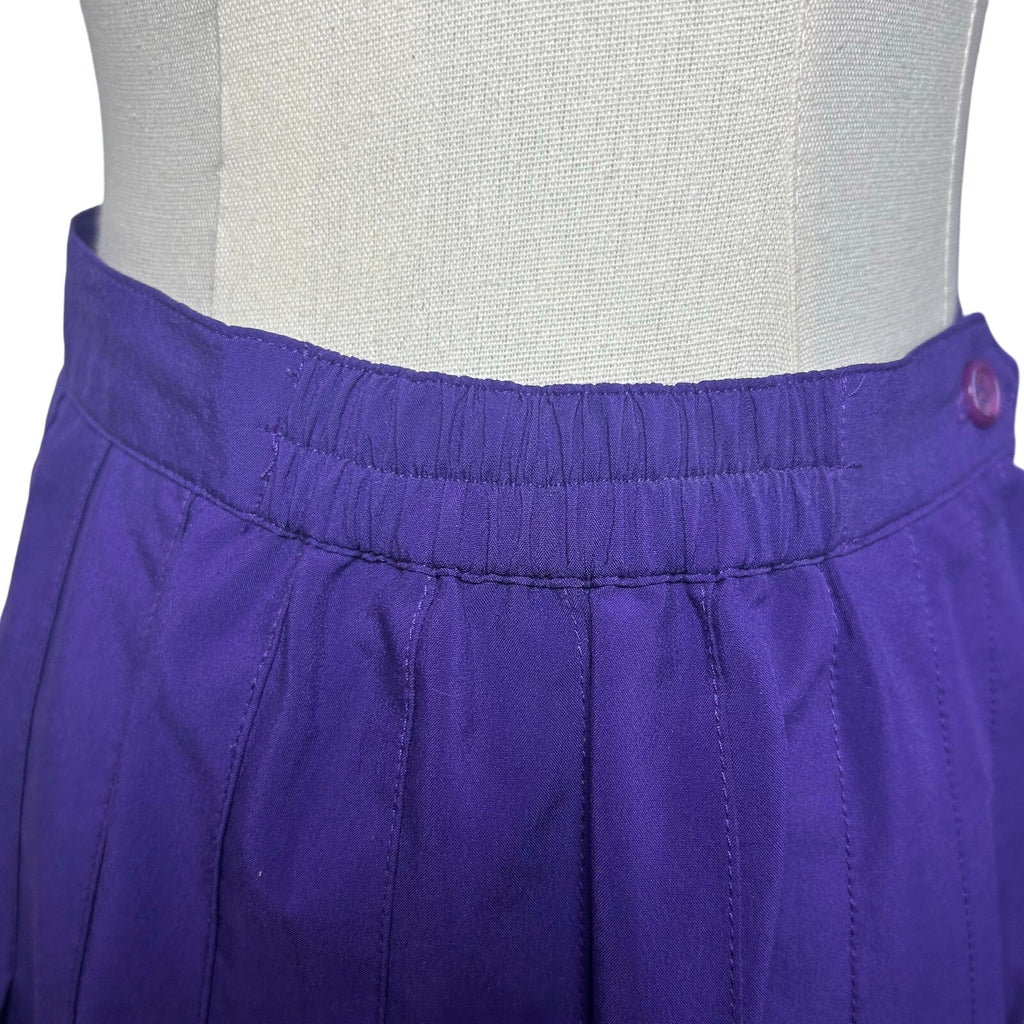 VTG 80s Lejay Purple Pleated Mini Skirt M Tennis Activewear Preppy Retro Casual