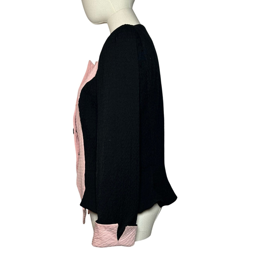 VTG 80s David Hayes Pink Black Power Blazer M Retro Glam Preppy Casual Indie