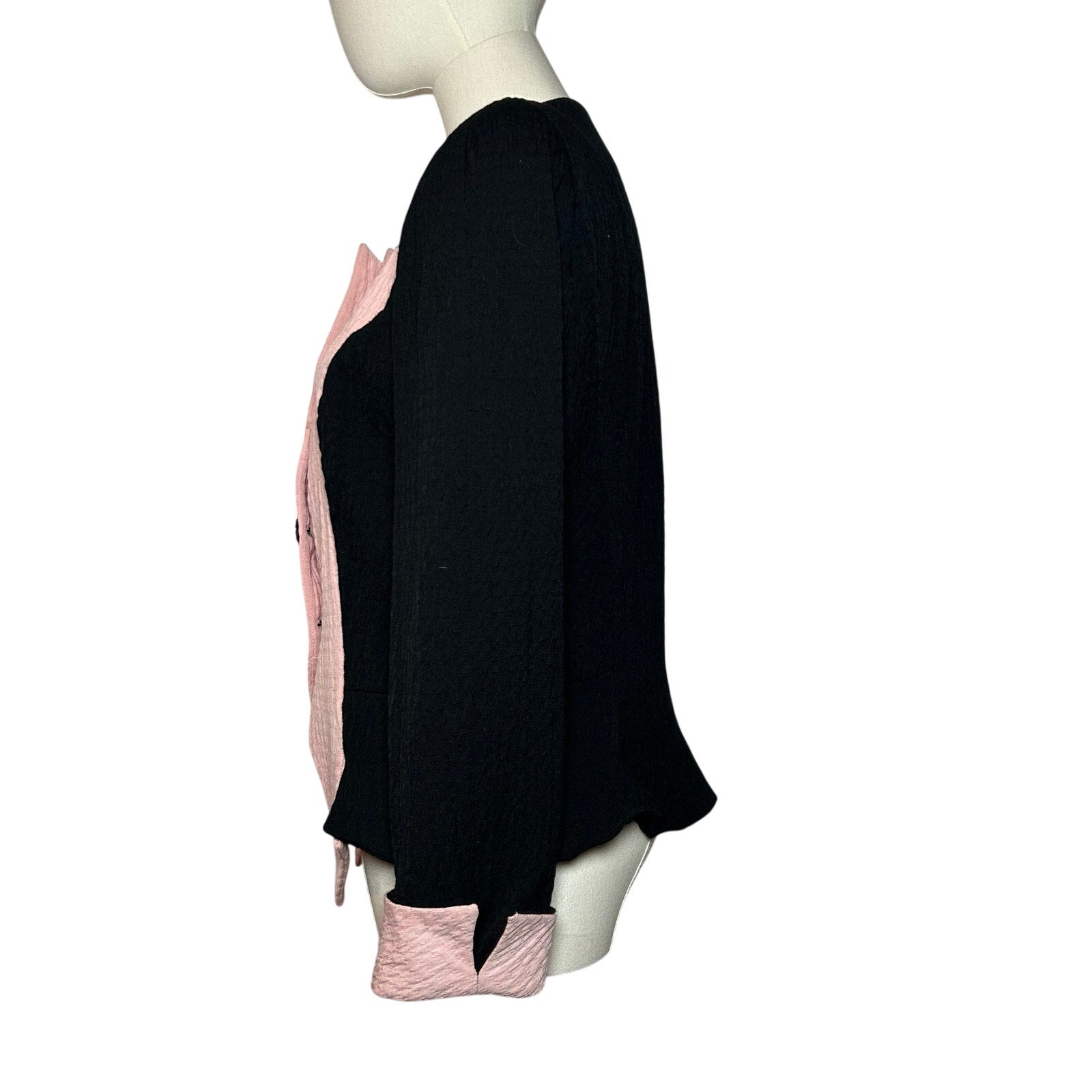 VTG 80s David Hayes Pink Black Power Blazer M Retro Glam Preppy Casual Indie