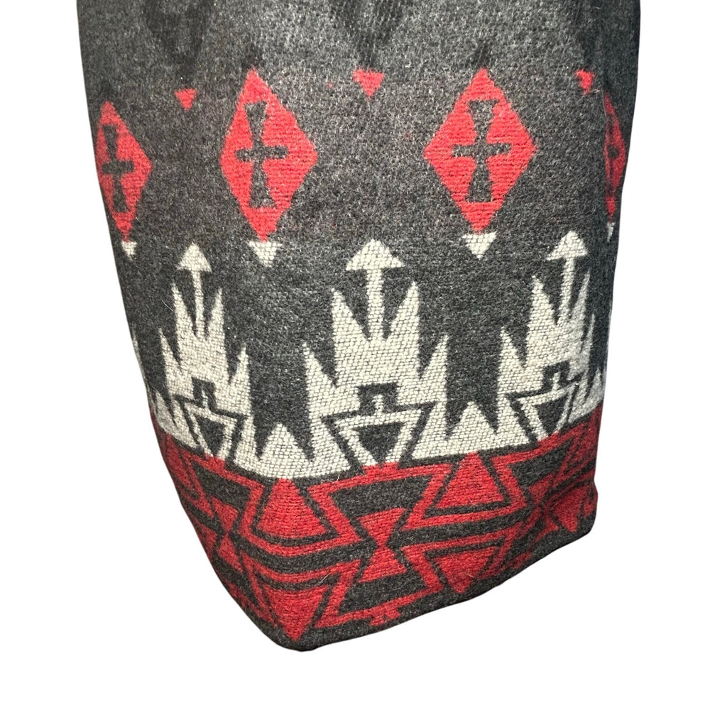 VTG The Last Best Place Southwestern Wool Blend Mini Skirt Black Red Aztec Sz 10