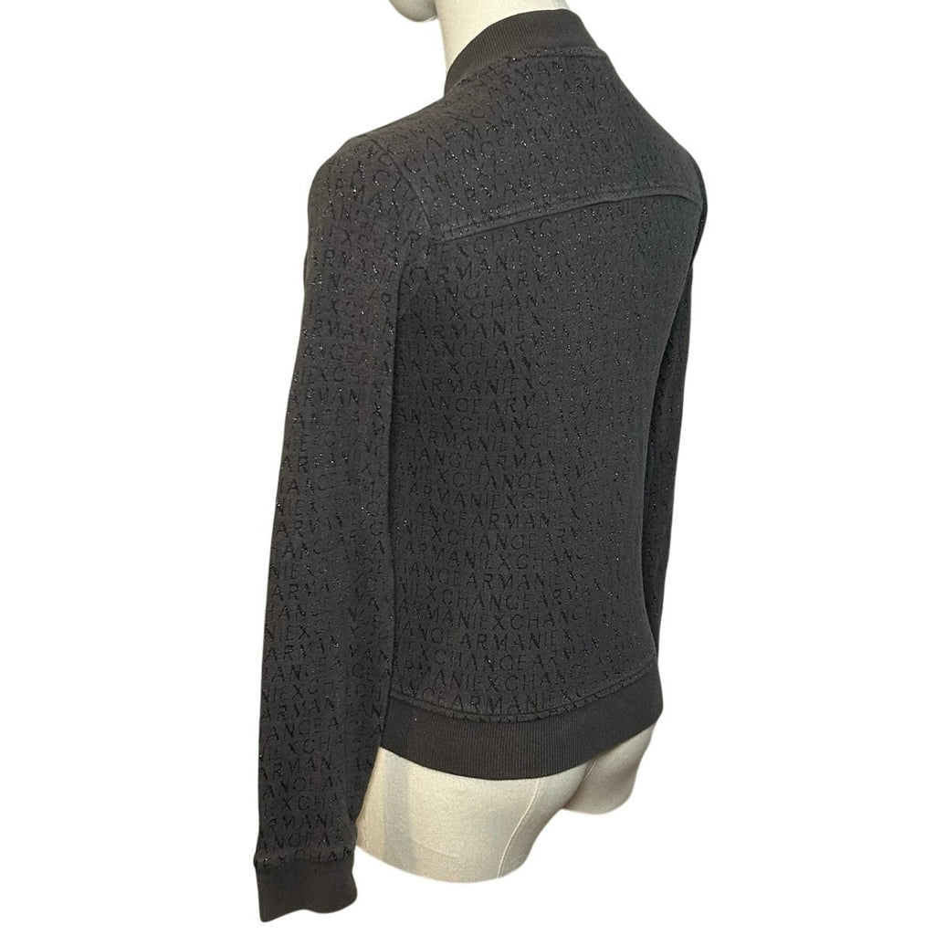 Armani Exchange Gray Zip Mock Neck Athletic Jacket Small Minimalist Gorpcore