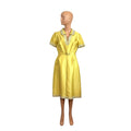VTG 60s Sir Norman Hartnell S Yellow Beaded Wool Silk Couture Regency Midi Dress