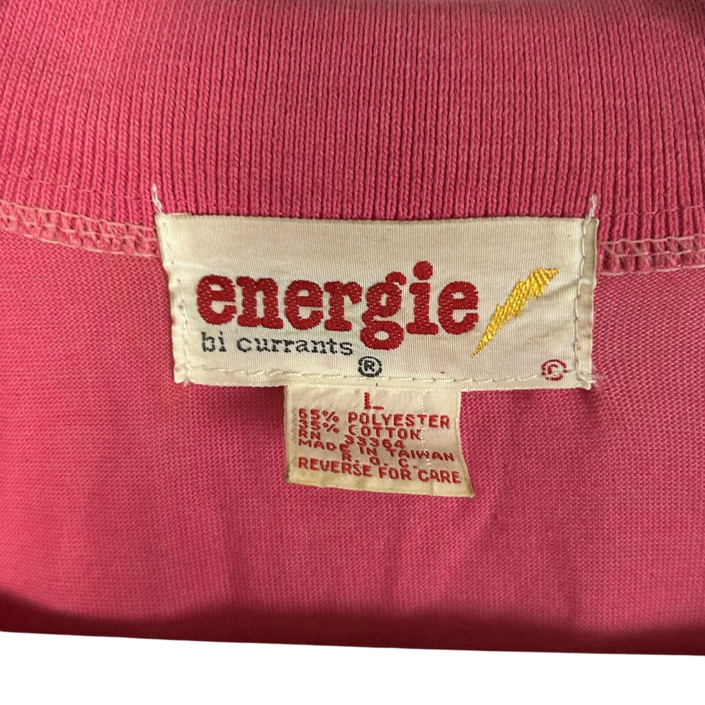 VTG Energie Pink Half Zip Polo Shirt L Retro Indie Sleaze 90s Streetwear Sport