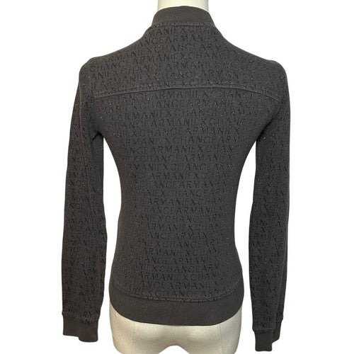 Armani Exchange Gray Zip Mock Neck Athletic Jacket Small Minimalist Gorpcore