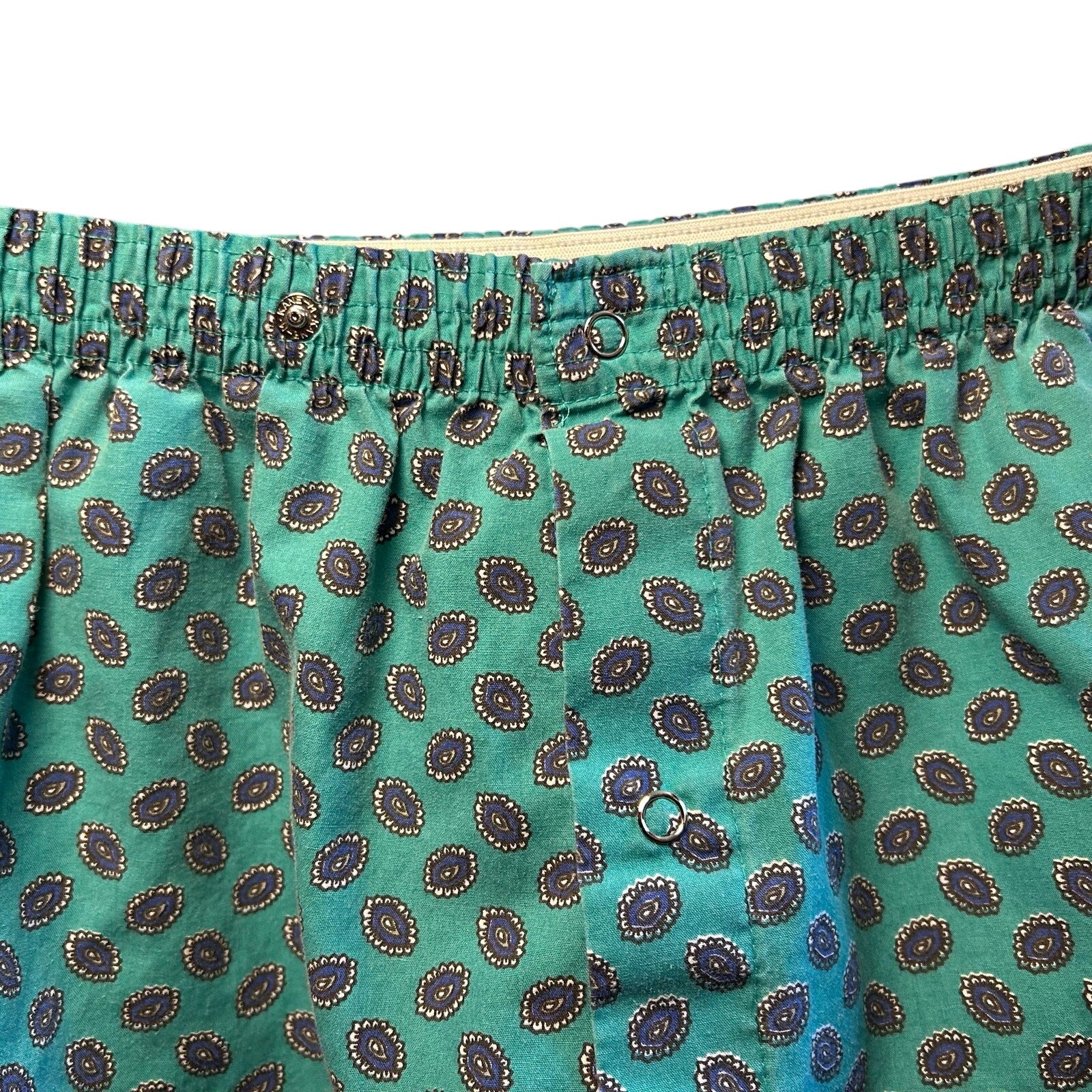 VTG 80s S Green Pajama Set Long Sleeve Loungewear Casual Retro Indie Whimsigoth