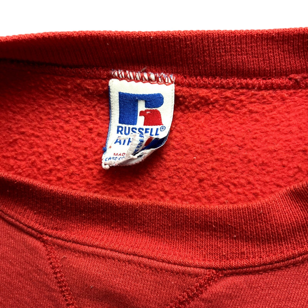 VTG 90s Russell Athletic M Red Fleece Crewneck Sweatshirt USA Gorpcore Utility