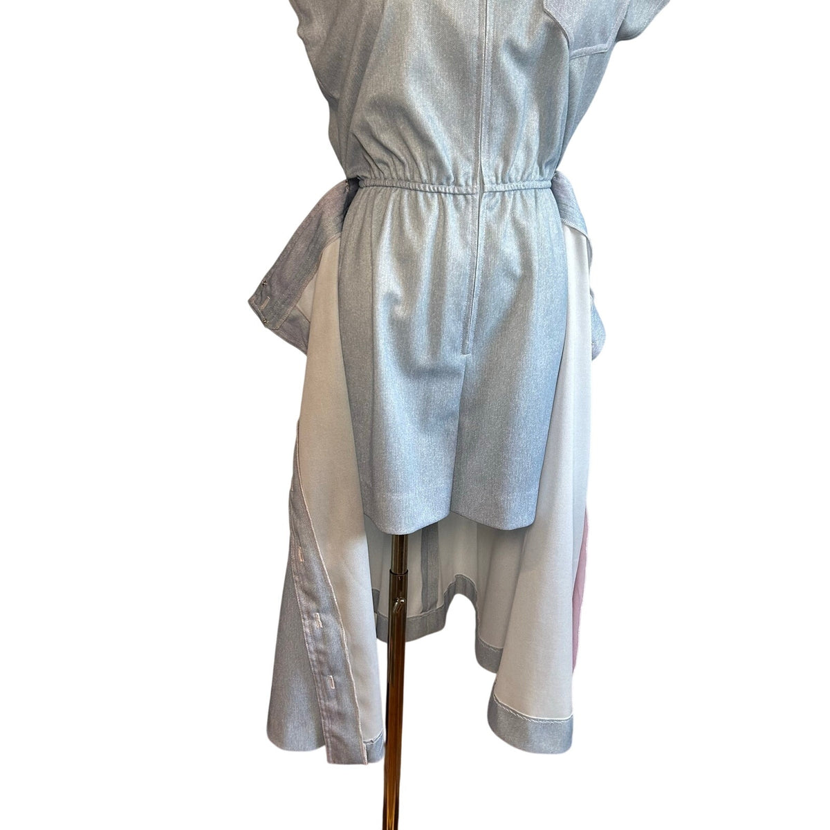 VTG 70s Blue Skirt Romper 2Pc Set Small Retro Preppy Twee Casual Indie Sleaze