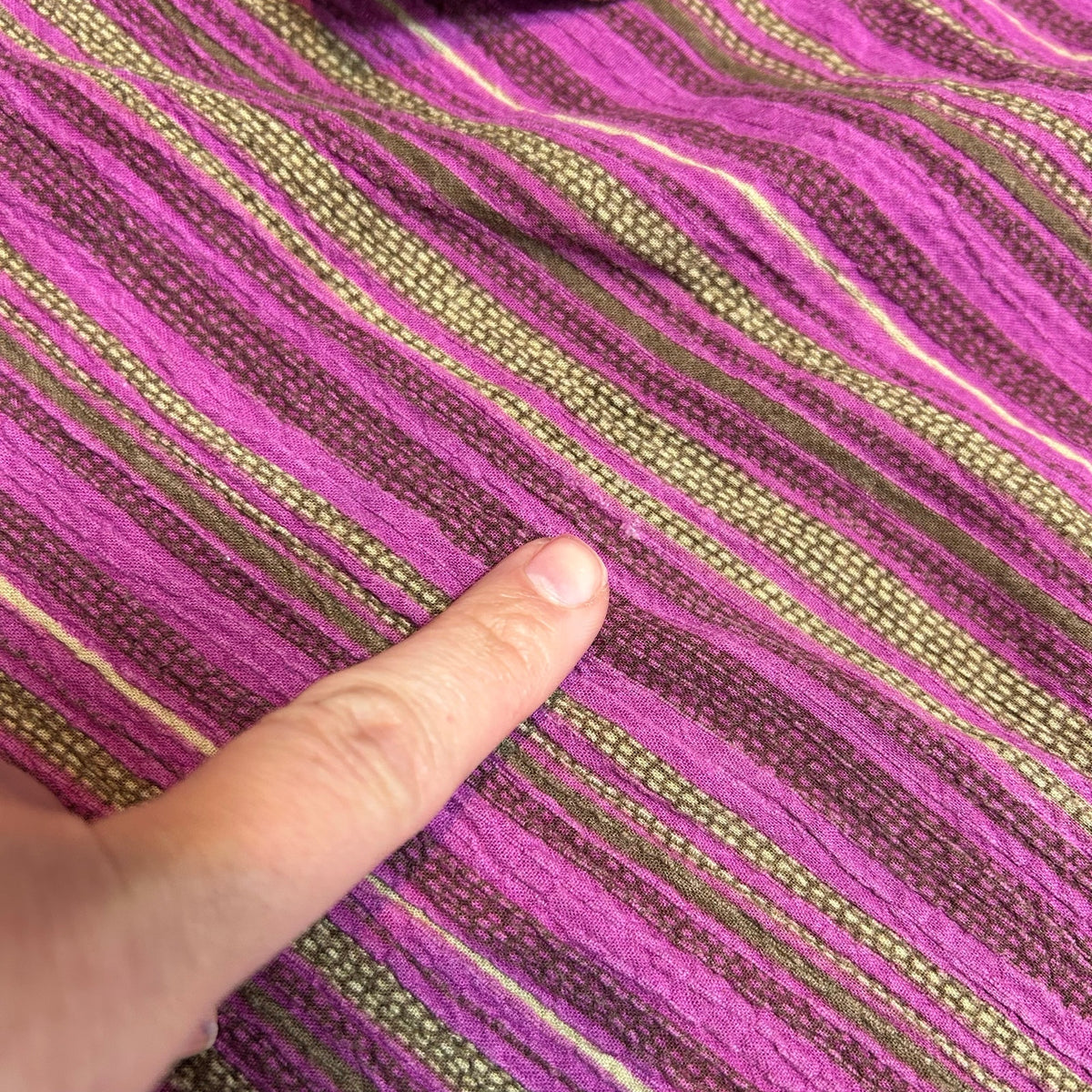 Christopher & Banks XL Purple Striped Seersucker Tunic Boho Casual Top