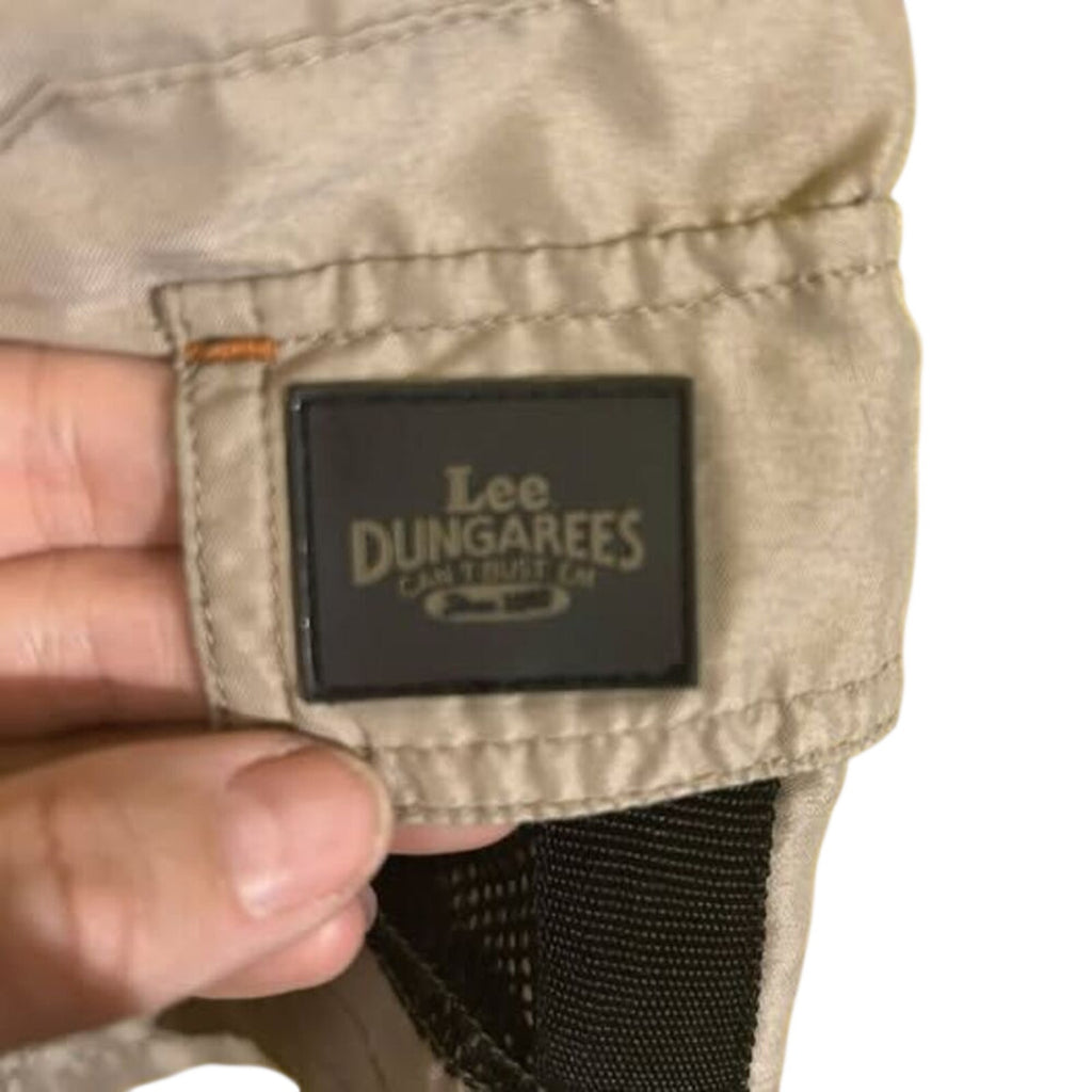 Lee Dungarees Boys Mesh Lined Cargo Shorts Tan Khaki Size L Y2K Gorpcore Utility