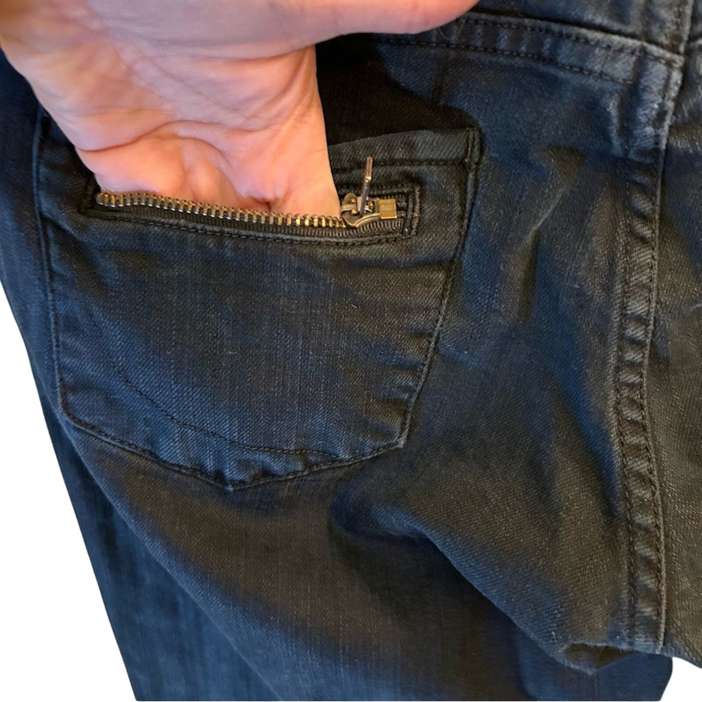 Paper Denim Cloth Black 10 Brinkely Jeans Moto Biker Ankle Zip Y2K Grunge Goth
