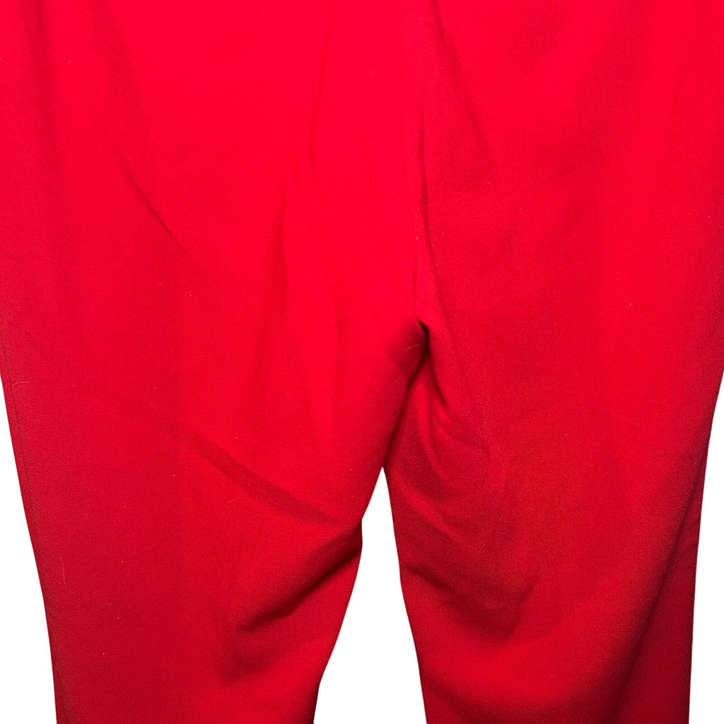 Ann Taylor Bright Red Straight Leg Pants 6 Stretch Luxe Career Bold Minimalist