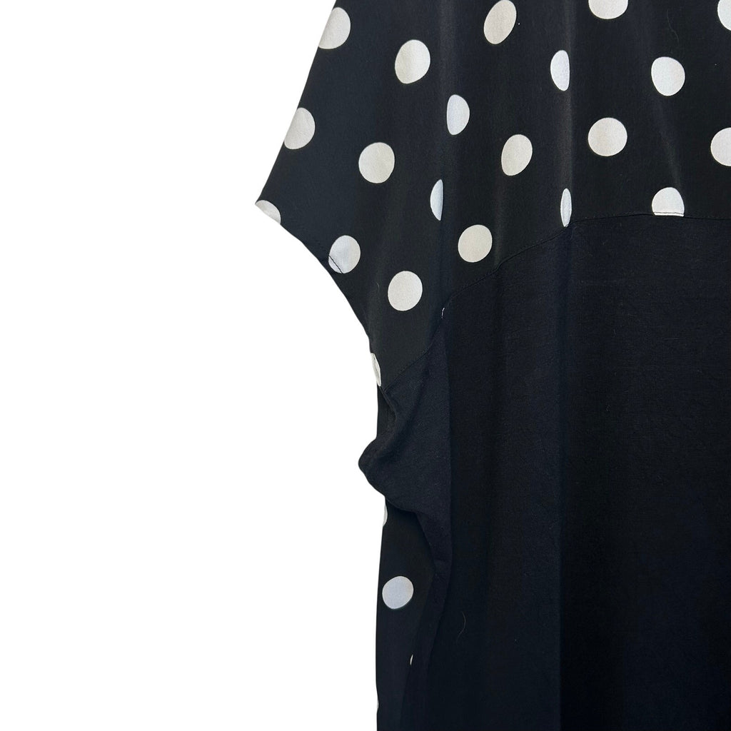 Evri Plus XL Black White Polka Dot Blouse Knit Jersey Plus Size Casual Retro