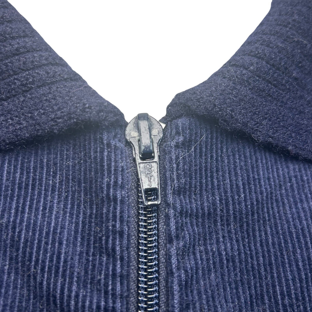 VTG 80s St Michael Navy Ribbed Knit Zip-Up XS Cardigan UK Heritage Retro Casual