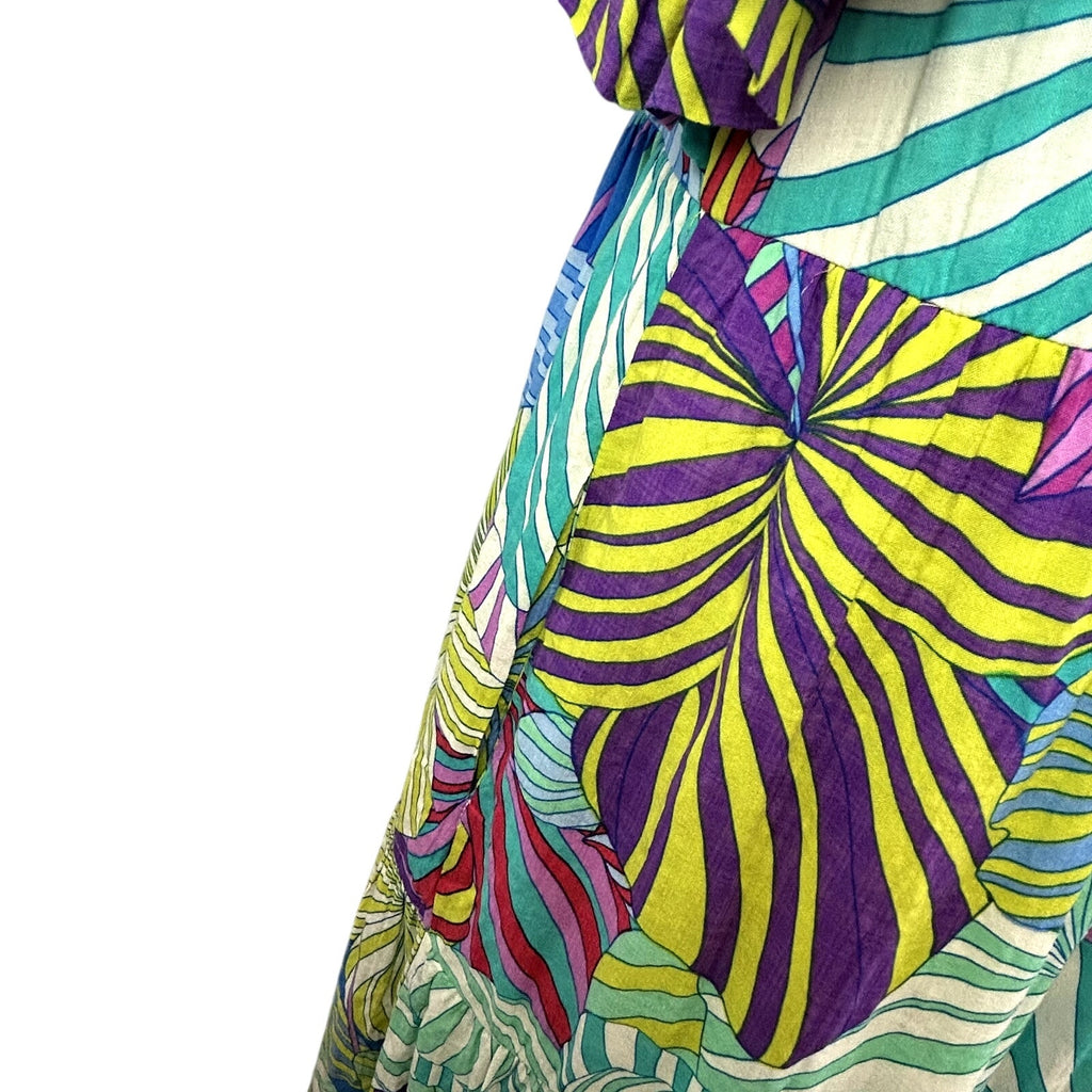 JODIFL NWT Floral Smocked Ruffle Maxi Dress S Button Down Boho Broom Feminine