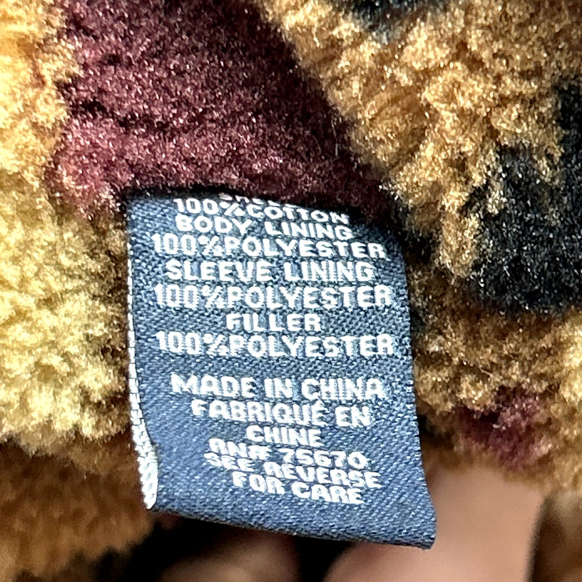 Nickel & Iron XL Maroon Blanket Lined Canvas Utility Coat Aztec Fleece Gorpcore
