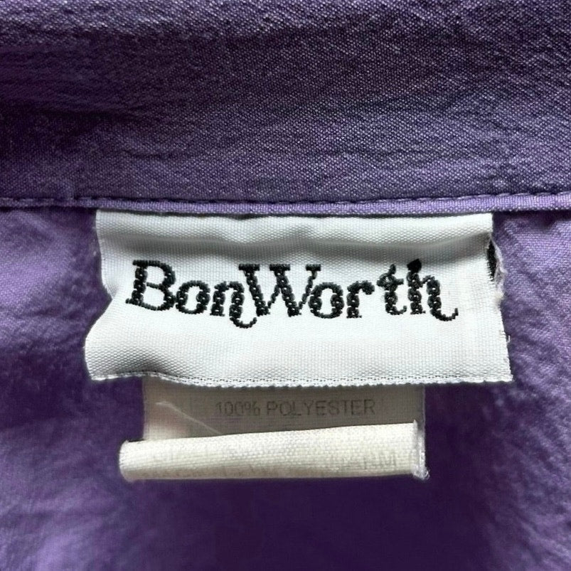VTG 90s BonWorth Embroidered Floral Pullover Windbreaker Purple Small Gorpcore