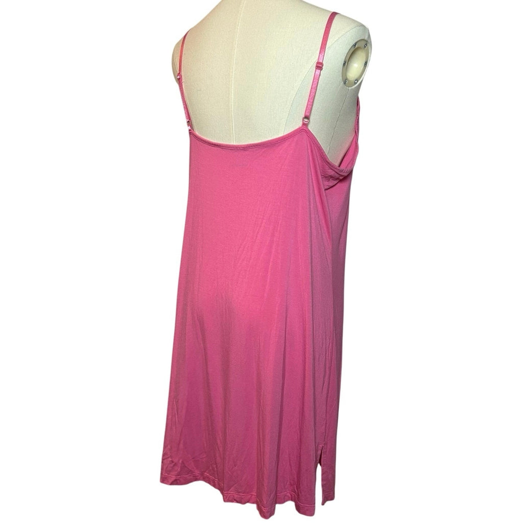 Soft Pink Bamboo Viscose Cami Nightgown Satin Trim Sleepwear Chemise Small