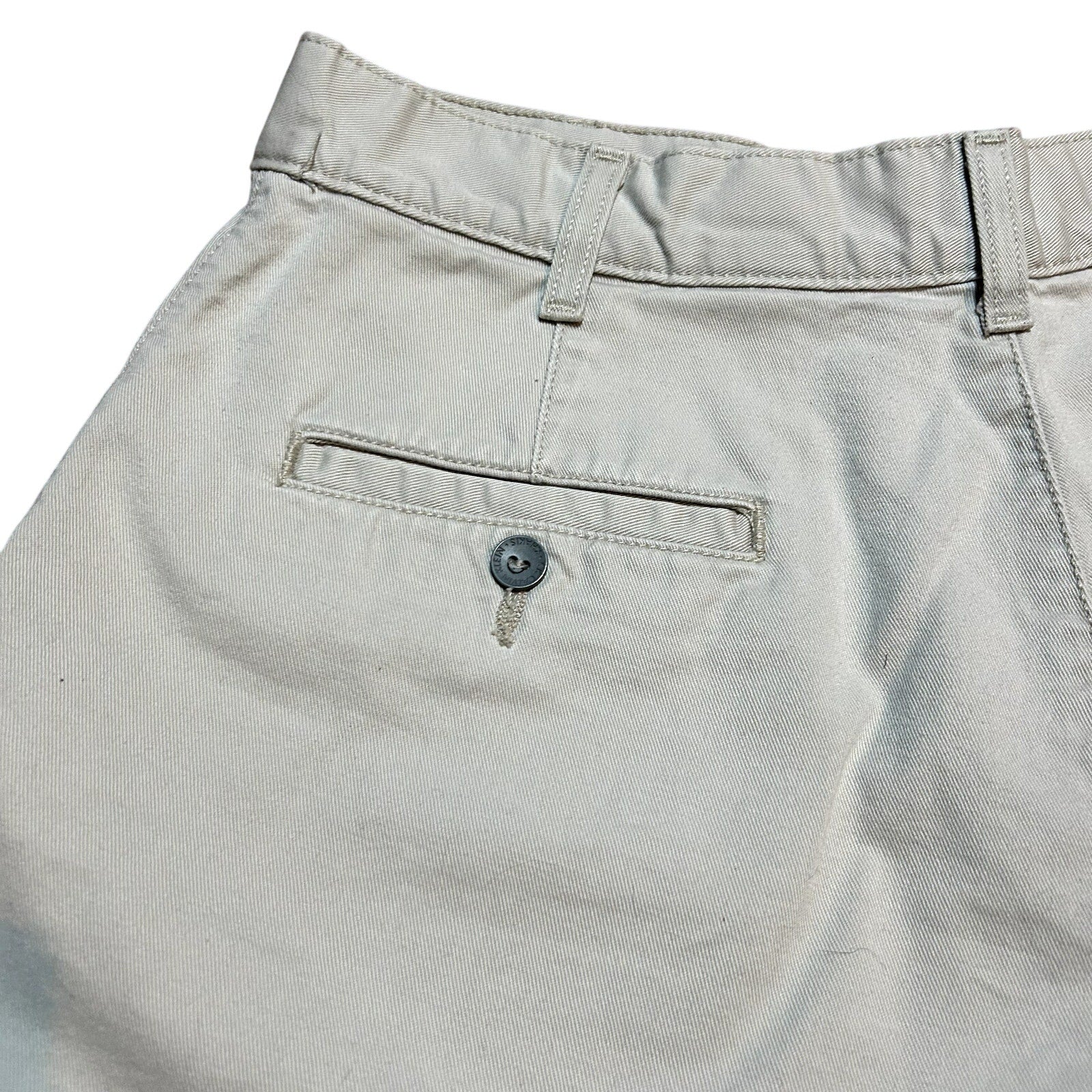 Calvin Klein Khakis VTG Made in USA 100% Cotton Flat Front Khaki Shorts Size 12