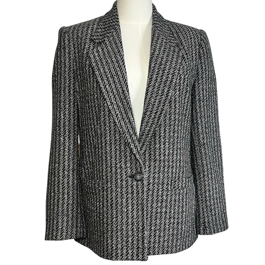 VTG 80s Christopher Gray Blazer Wool Blend 12 Dark Academia Preppy Minimalist
