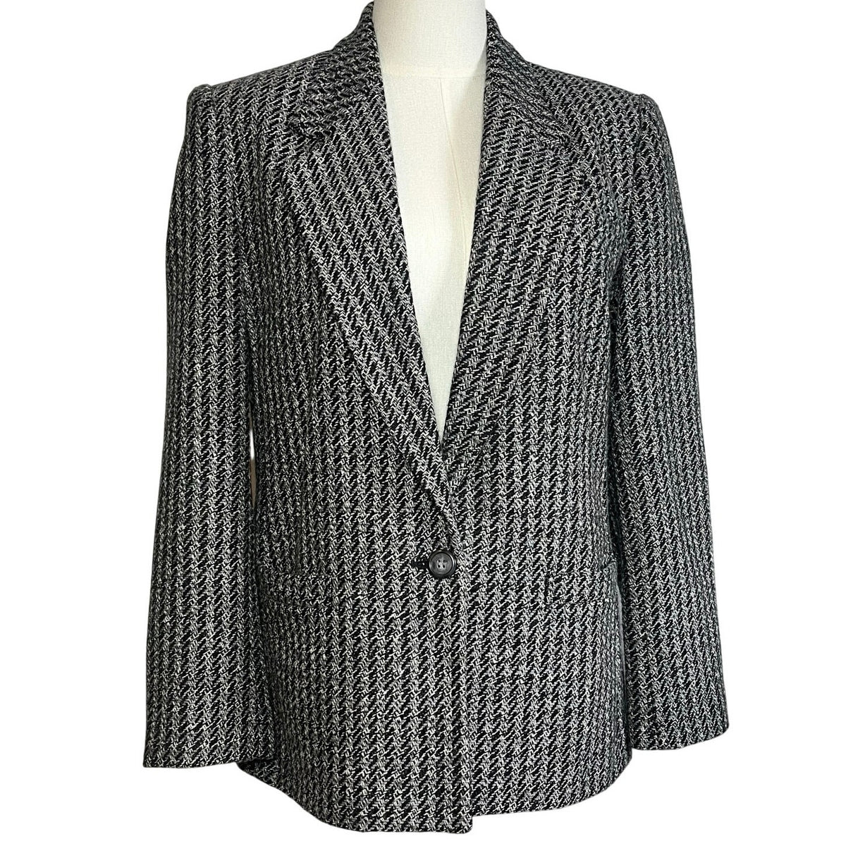 VTG 80s Christopher Gray Blazer Wool Blend 12 Dark Academia Preppy Minimalist