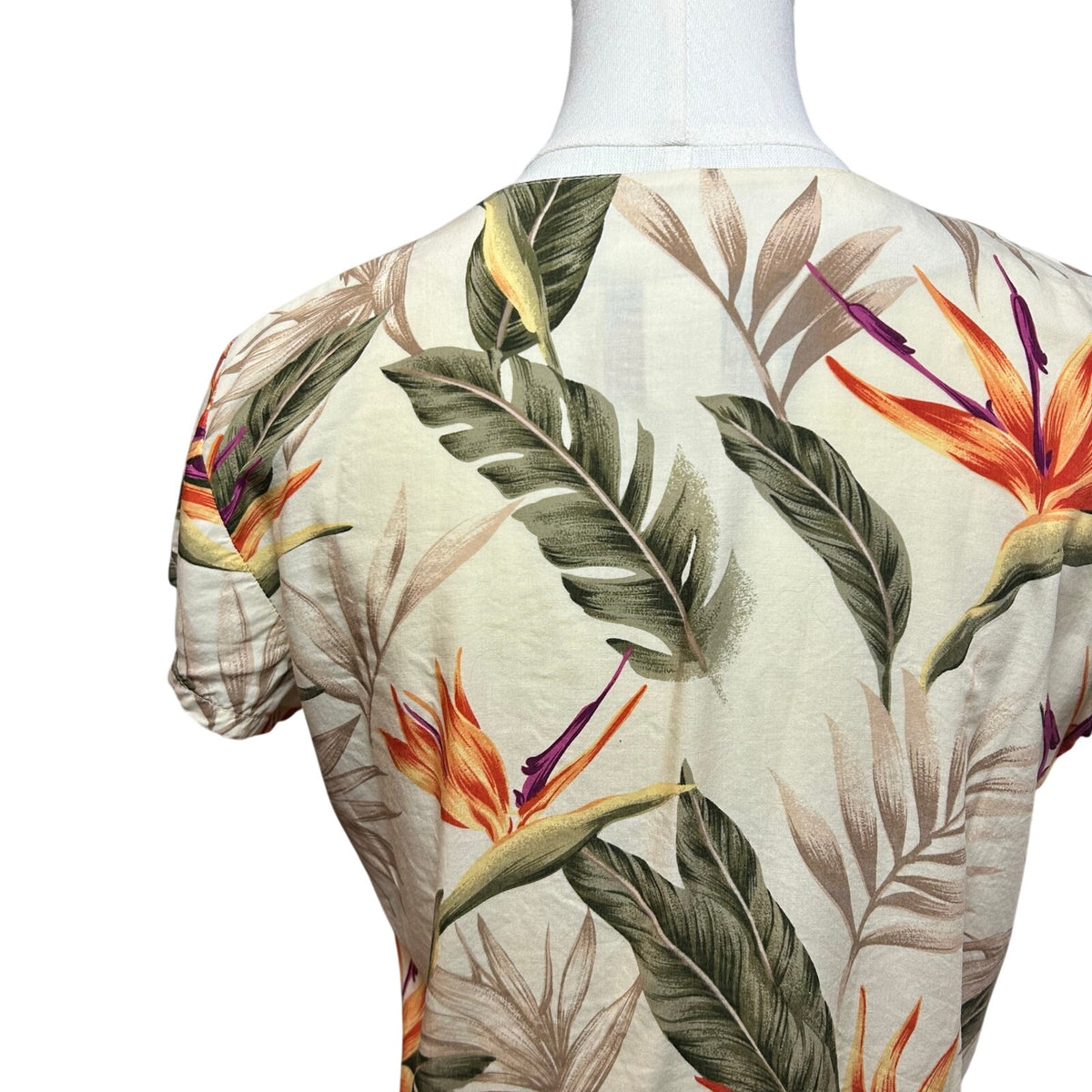 VTG Paradise Found Bird of Paradise Rayon Crop Top Made in Hawaii XS