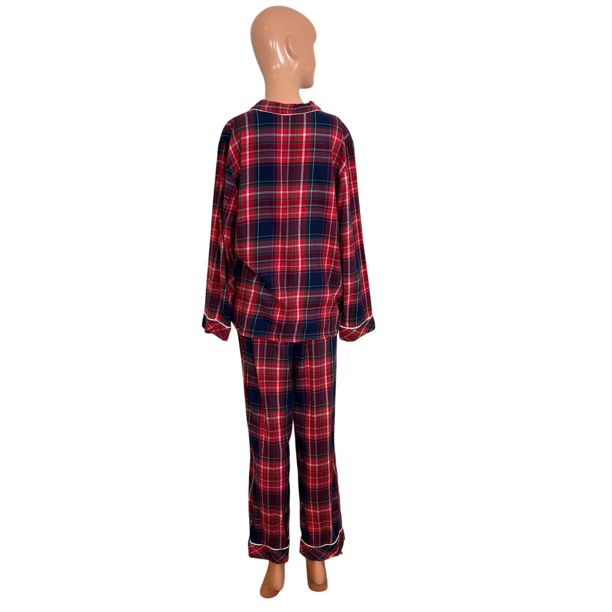 Victoria's Secret Plaid Flannel Pajama Set Red Tartan M Lounge Y2K Holiday