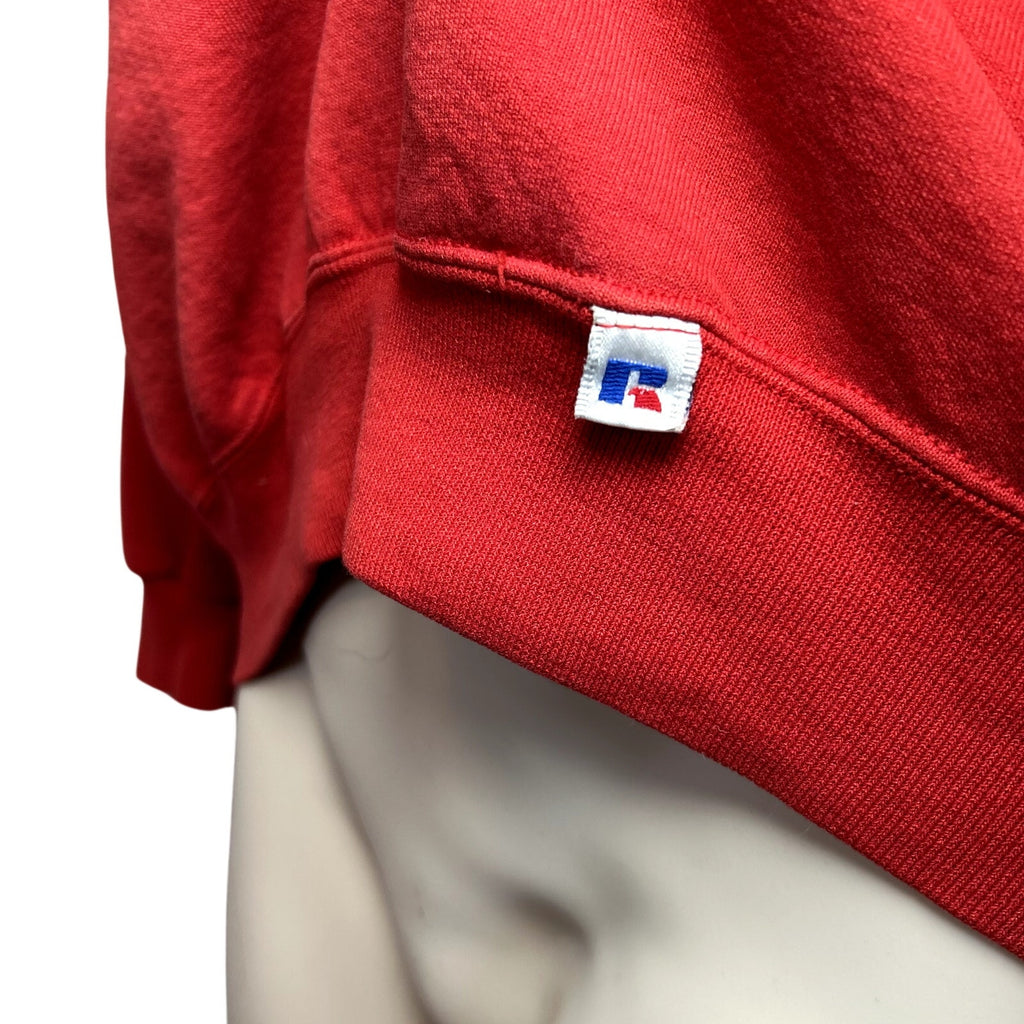 VTG 90s Russell Athletic M Red Fleece Crewneck Sweatshirt USA Gorpcore Utility
