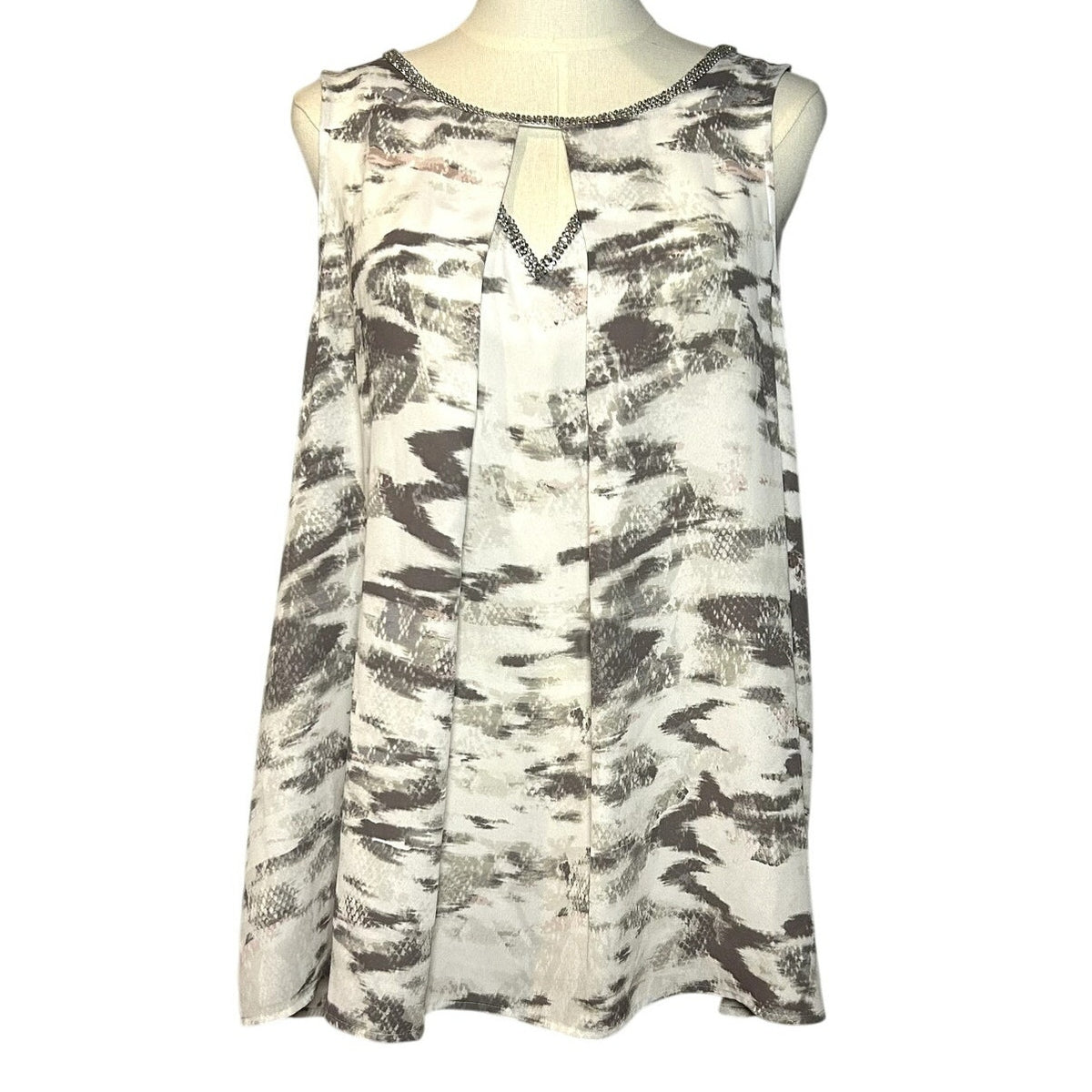 Juicy Couture Y2K Rhinestone Keyhole Abstract Blouse XL Glam Coquette Indie