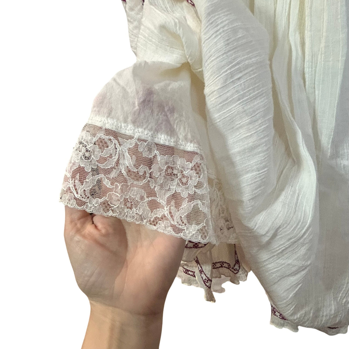 Free People FP One White Purple Embroidered Fleur Du Jour Midi Dress Size S
