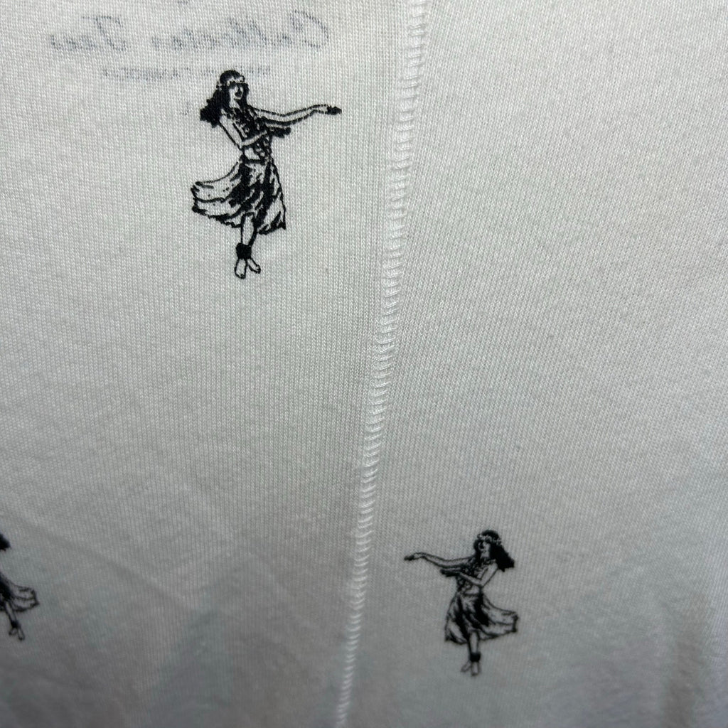 J.CREW Collection Tees Hula Girl Tank Top White Large Casual Hawaii Summer Boho